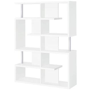 5 Tier Geometric Bookcase - White