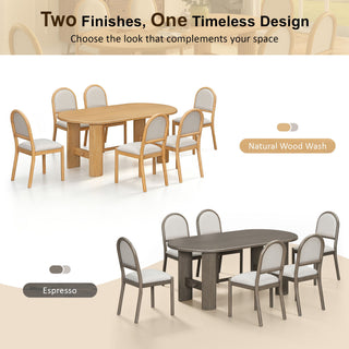 Oval Dining Table Set For 6 With 6 Upholstered Chairs