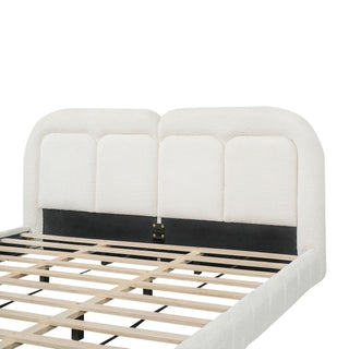 Upholstered Platform Bed With Tufted Headboard