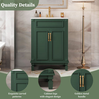 Bathroom Vanity With Top Sink, Cabinet With 2 Soft Closing Doors