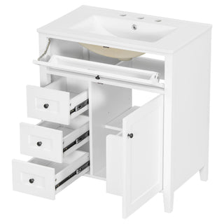 Modern Bathroom Vanity With Sink, 3 Drawers And Adjustable Shelf