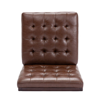 Contemporary Accent Chair With Tufted Waffle Stitch - Dark Brown