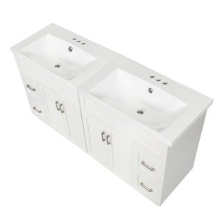 Bathroom Vanity With 2 Doors, 2 Drawers, Adjustable Shelf, Hidden Slides & Soft Close Hinges