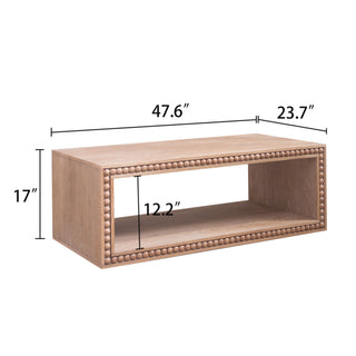 Beaded Edge Coffee Table With Open Storage Shelf