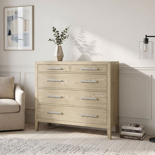 Adeline - 5 Drawers Chest - Natural Wood Wash