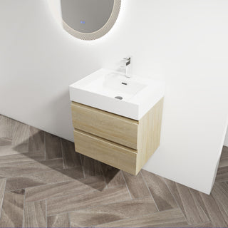 Wall Mounted Bathroom Vanity And Sink, 2 Soft Close Drawers