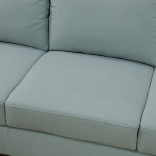 L - Shaped Sectional Sofa With Left Chaise & Ottoman - Pale Green