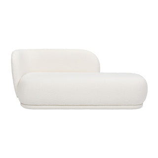 Aire - RAF Modern Rounded Chaise Lounge - Ivory White