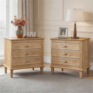 3 Drawer Nightstand With Charging Station, Bedside Table With USB & Type C Port And 2 AC Outlets