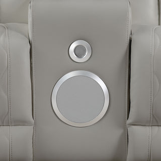 Electra - Power Reclining Loveseat With Power Headrests, Console, Speakers, Massage, LED Lighting And USB Control