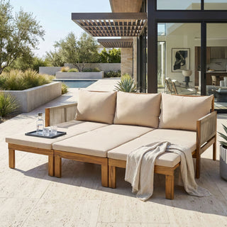 Outdoor 3 Seat Patio Sunbed