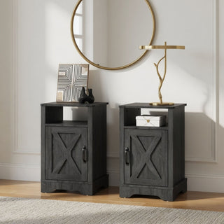 Farmhouse Nightstand, Charging Station & Storage