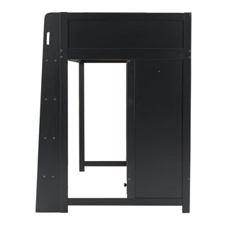 Gaming Loft Bed With Built In Desk, Wardrobe, LED Lighting And Drawer