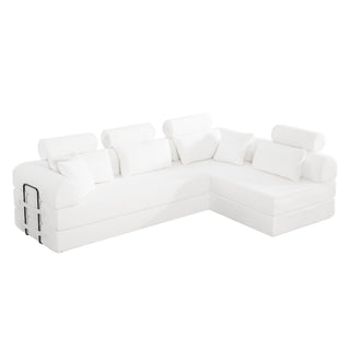 Modern L-Shape Modular Sectional Sofa, Compressed Design