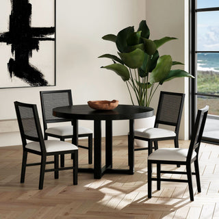 Bahama Breeze - Fabric Dining Chair (Set of 2) - White / Black