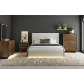 Brisbane - Upholstered Bed With Boucle And LED