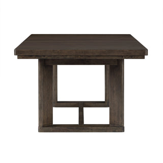 Trestle Dining Table With Leaf - Dark Oak