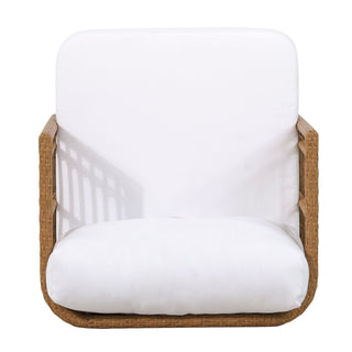 Outdoor Wicker Club Chair With Water Resistant Cushion - Brown