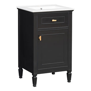 Bathroom Vanity With Sink, Adjustable Shelf, Tilt-Out Drawer
