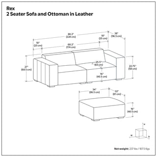 Rex - Handcrafted Sectional Sofa And Ottoman