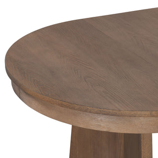 Extendable Round Dining Table Set For 4 With 4 Upholstered Chairs - Beige / Walnut