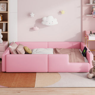 Platform Bed With Guardrail And Charging Station