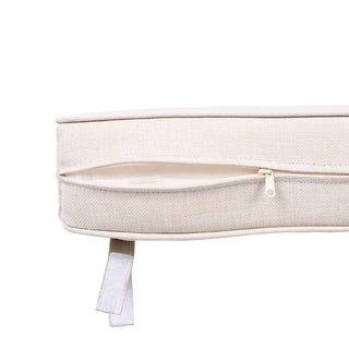 Outdoor Club Chair & Rope Arm And Cushions - Beige / Teak