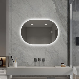Smart Wall Mounted LED Touch Screen Mirror With Anti-Fog Function And Adjustable Lighting