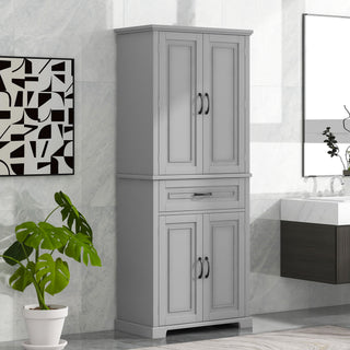 Bathroom Storage Cabinet With Doors And Drawer, Adjustable Shelf