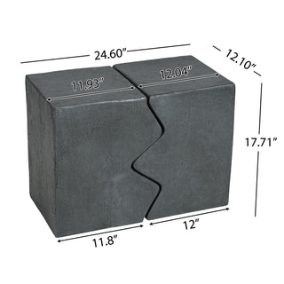 Rectangular Outdoor Indoor Accent Side Table (Set of 2)
