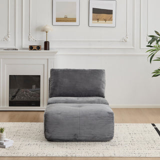 Single Chaise Longue With Movable Ottoman For Living Room