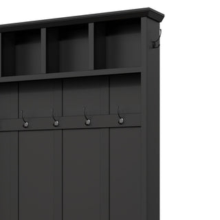 Hall Tree With Storage Bench Mudroom Coat Rack With 6 Hooks