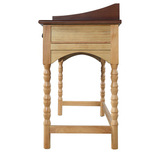 Writing Desk With 2 Storage Drawers, Workstation For Living Room - Brown / Natural