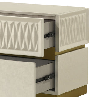 Stanley - 2 Drawer Nightstand With Crocodile Texture - Gray