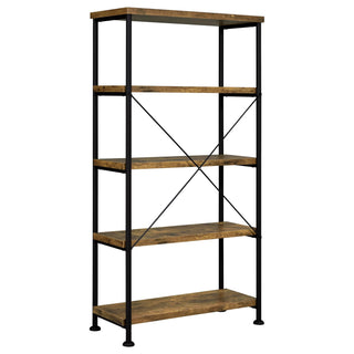 Avon - 2 Piece Computer Desk And Bookcase With 3 Drawers - Rustic Brown