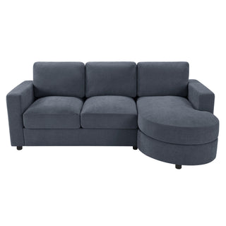Modern L-Shaped Sectional Sofa With Curved Chaise, USB Ports, And Side Storage Pockets