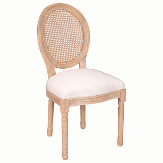 Dining Chairs, Upholstered With Round Back (Set of 2) - Beige