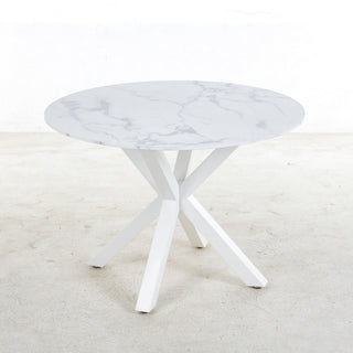 Cross Leg Dining Table With Round Top, For 4 - 6 People - White