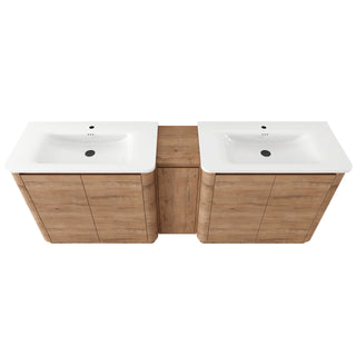 Soft Close Door Freestanding Bathroom Vanity With Sink, 1 Small Storage Cabinet
