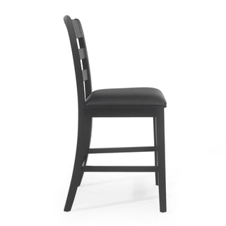 Farmhouse Upholstered Wood Counter Stools