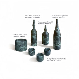 7 Pieces Luxury Natural Marble Living Room Accessories Set