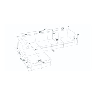Modern Reversible Modular Sectional