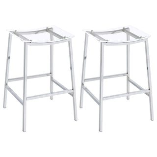Staten - Backless Bar Stool (Set of 2) - Chrome