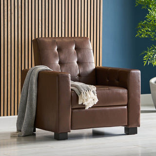 Langseth - Contemporary Tufted Pushback Recliner - Dark Brown