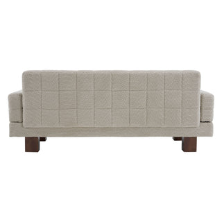 Modern Loveseat Sofa, 2 Seater With Square Arms For Living Room
