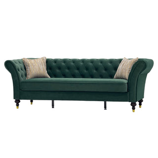 Chesterfield Sofa, 3 Seat Couch With Deep Button Tufted Back, Rolled Arms