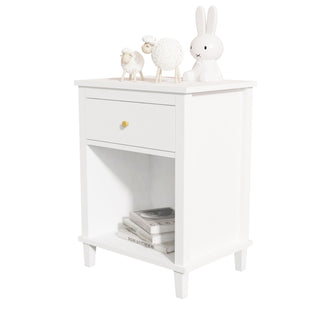 Nightstand & 1 Drawer And 1 Shelf - White