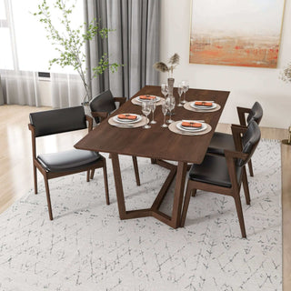 Marina - Dining Table And 4 Side Chairs - Oak / Black