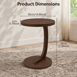 C - Shaped End Table With Sturdy Base