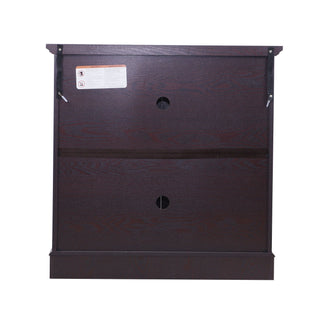 Modern Sideboard With Tempered Glass Doors - Ox Blood Red